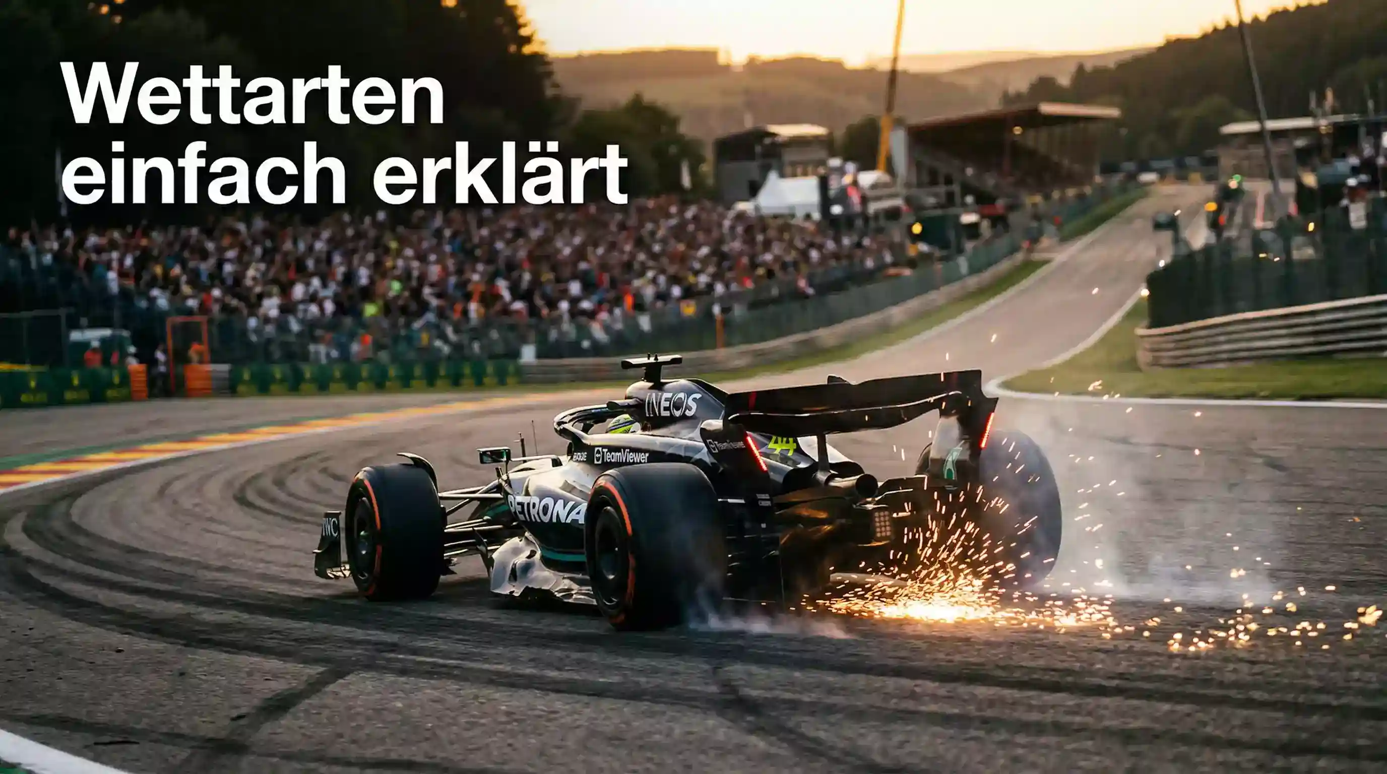 Formel 1 Wettarten erklärt mit F1-Rennwagen auf der Strecke